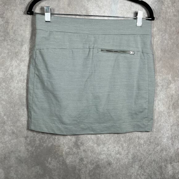 Athleta Modern Metro Midtown Skort Skirt Womens Size XS Gray Striped Drawstring‎ - Picture 4 of 10